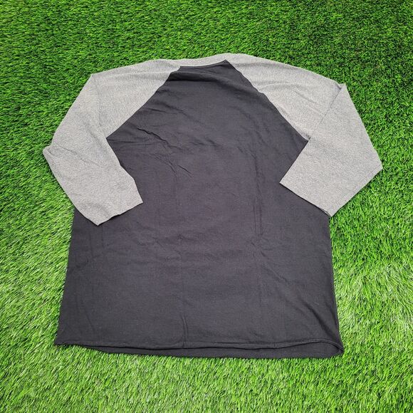 ACDC Hells-Bell 3/4 Raglan Shirt Large 21x27 Black Gray - Picture 2 of 13